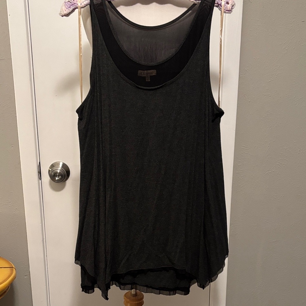 Democracy Dark Gray Tank with Mesh Insert